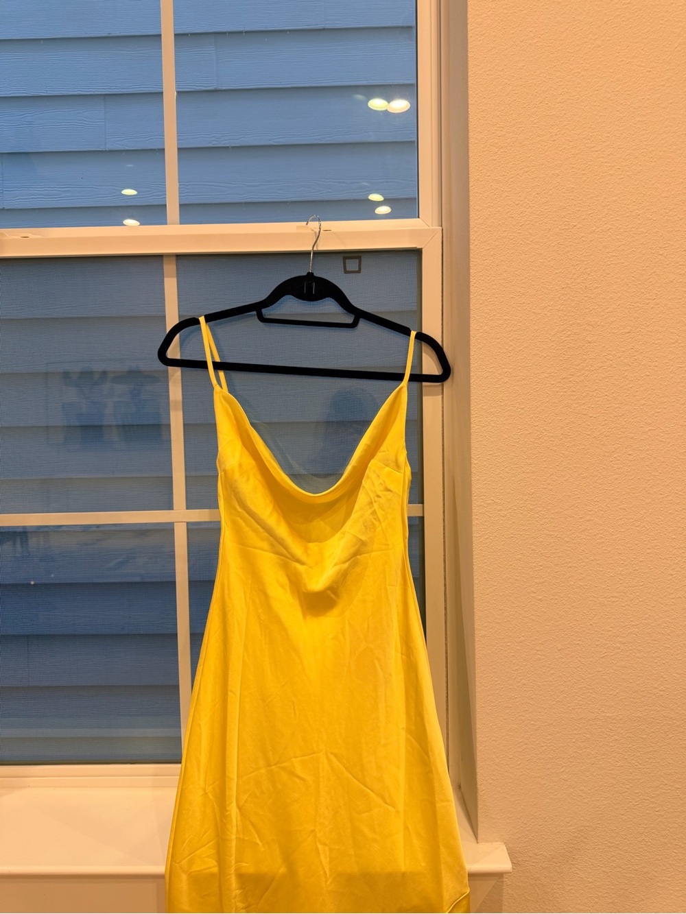 Hello Molly Yellow Satin Cowl-Neck Maxi Dress - Picture 2 of 3